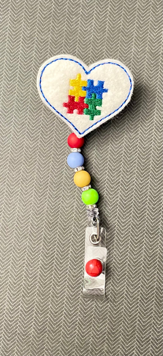 Autism Awareness - Red Bead Badge