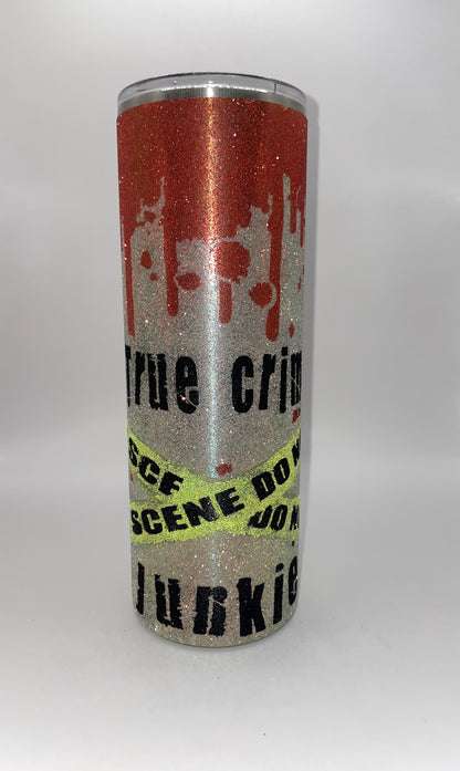 20oz Skinny “True Crime” Glitter