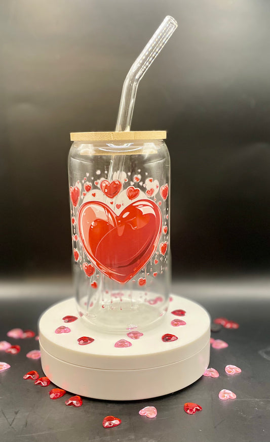 Valentines 16oz Glass Cup