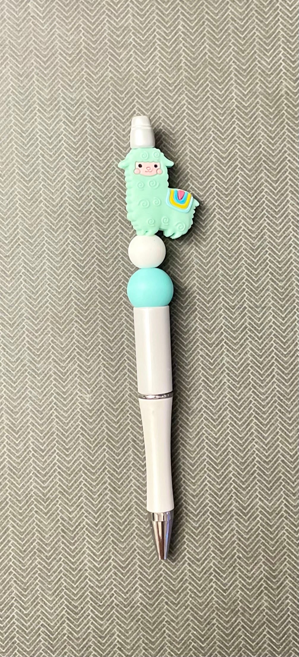 Green Llama Beaded Pen