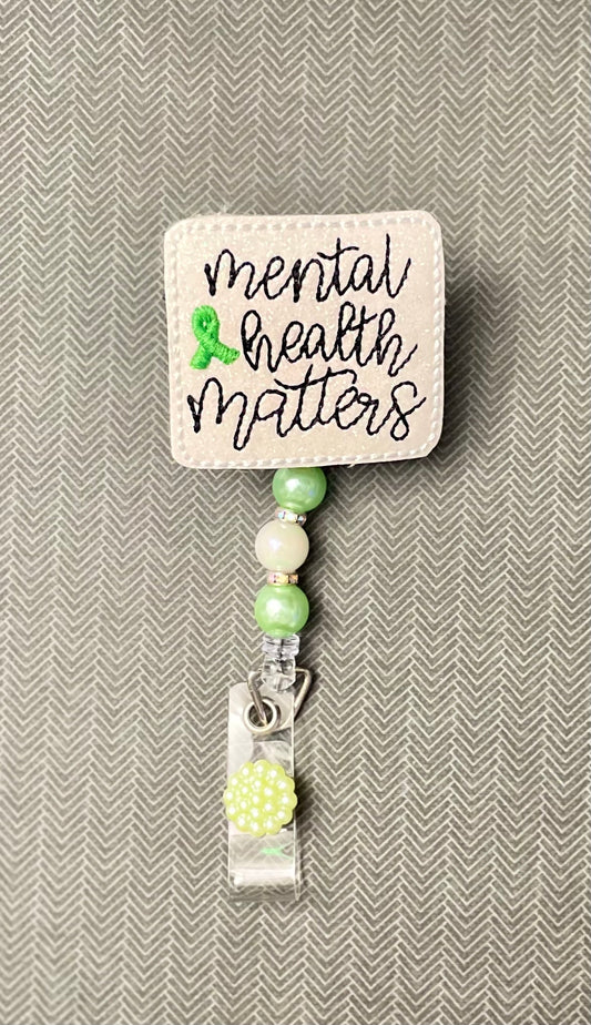 Mental Health Matters - Green and White Badge