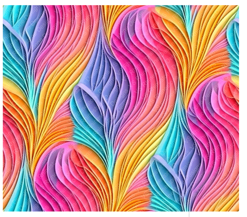 3D Rainbow Swirl - Sublimation